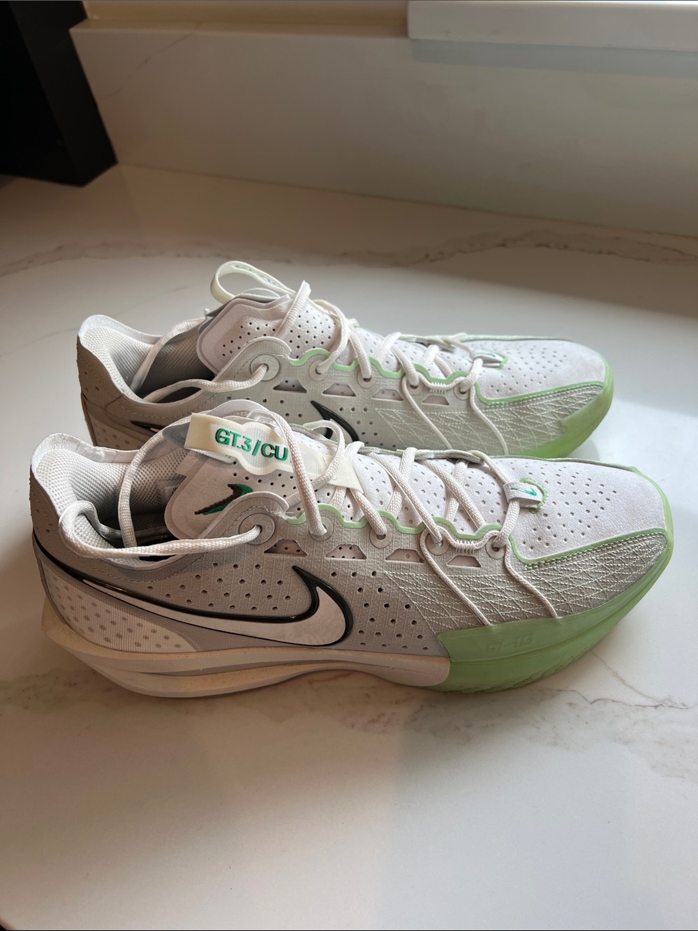 Nike G.T. Cut 3 Basketball Shoes (Light Bone/Vapor Green/Cargo Khaki/Sail) - Picture 7 of 8
